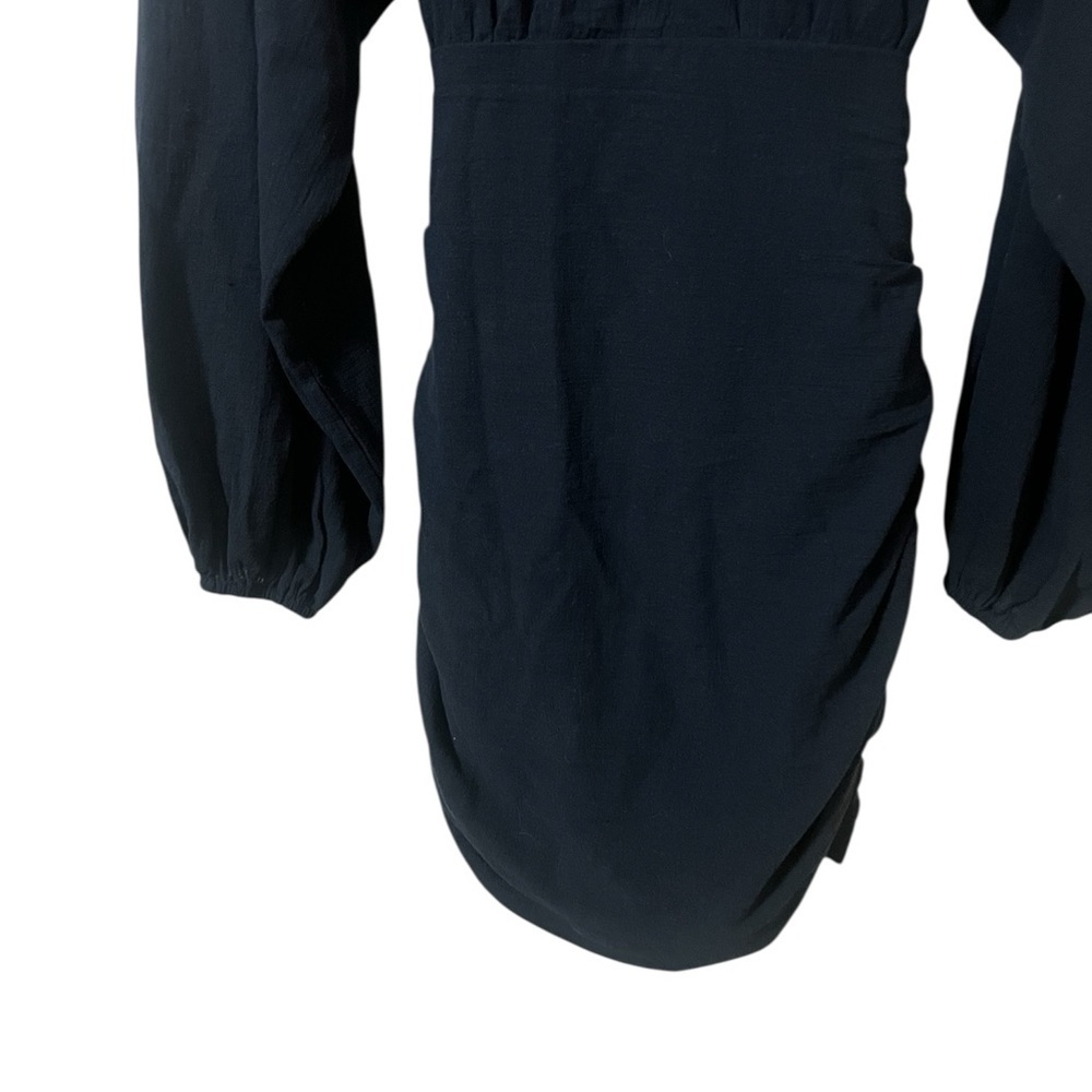 Free People the only one black mini dress long sleeve open back button details - Picture 10 of 14